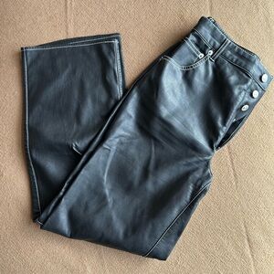 NWOT- Free People It Factor Faux-Leather Pants. Size 0